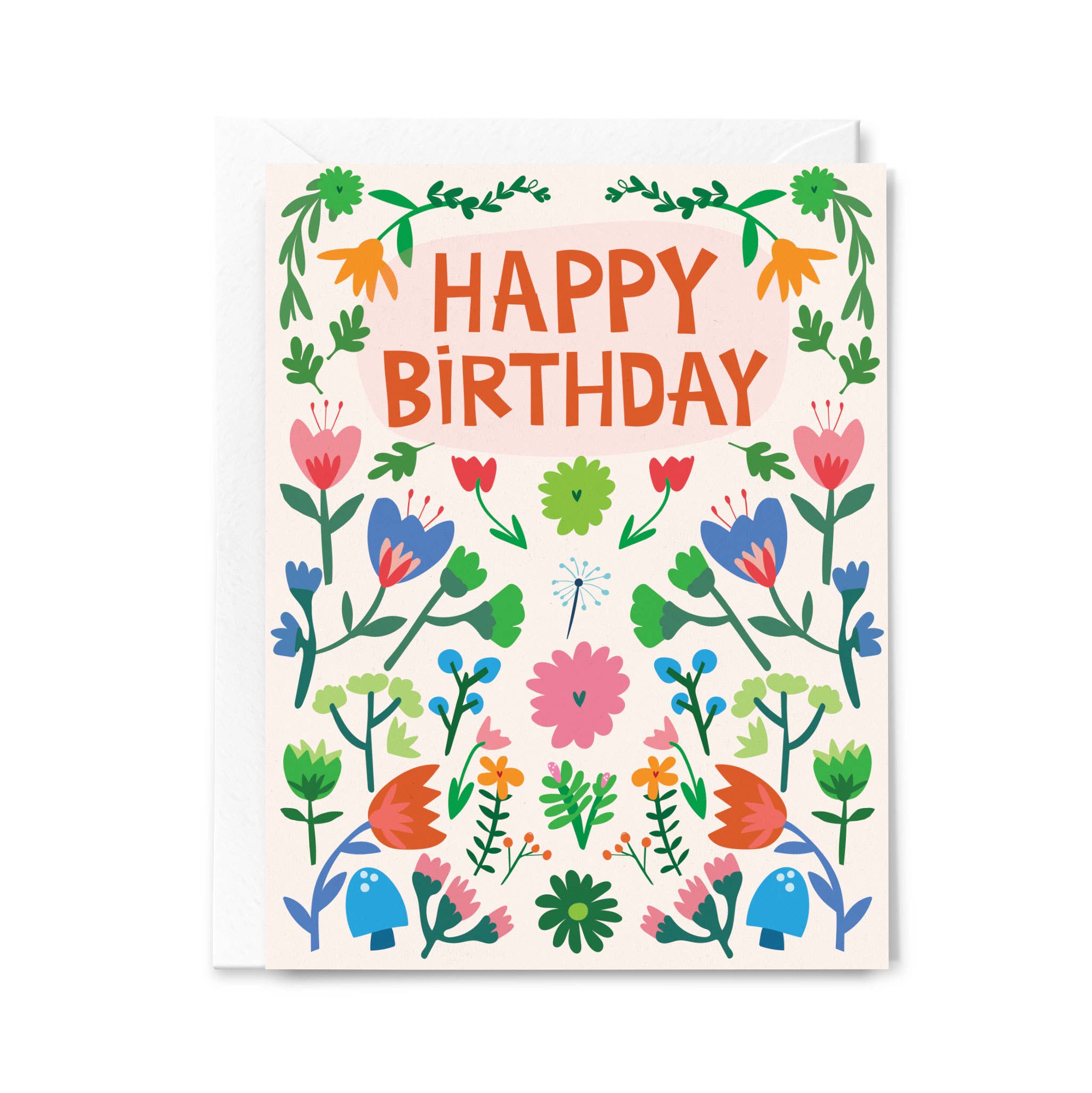 Happy Just Happy - Wholesale Birthday Card - Happy Birthday Summer Garden Colourful Greeting Card
