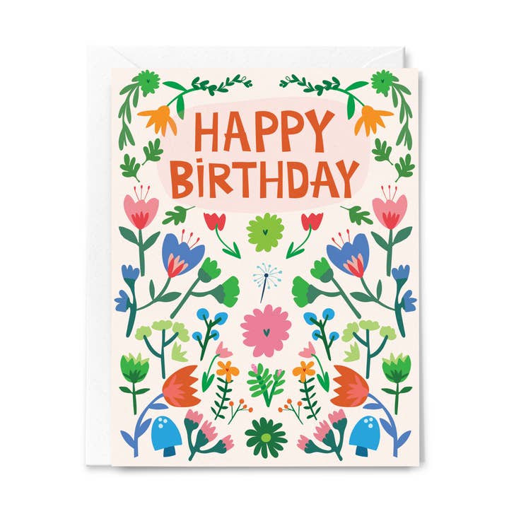 Happy Just Happy - Wholesale Birthday Card - Happy Birthday Summer Garden Colourful Greeting Card0