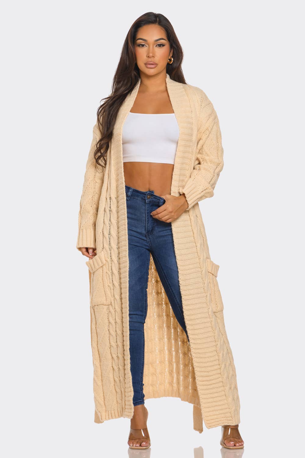 Boswell - Wholesale Cardigan - Women's - SWEATER KNIT LONG CARDIGAN2