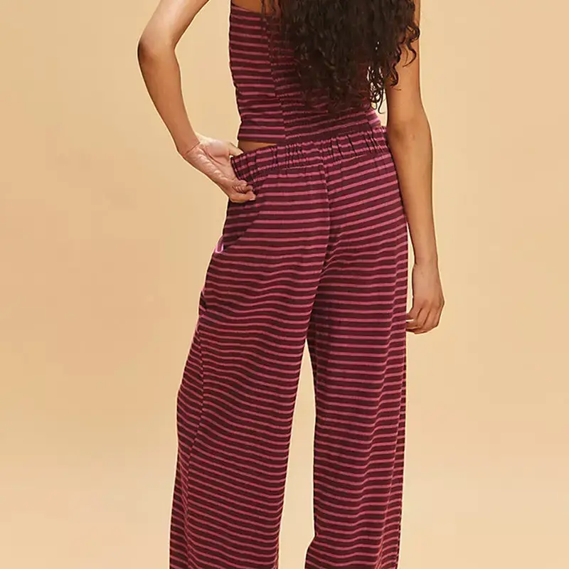 safistyle - Wholesale Lounge Set - Women's - Strapless Striped Casual Top Set3