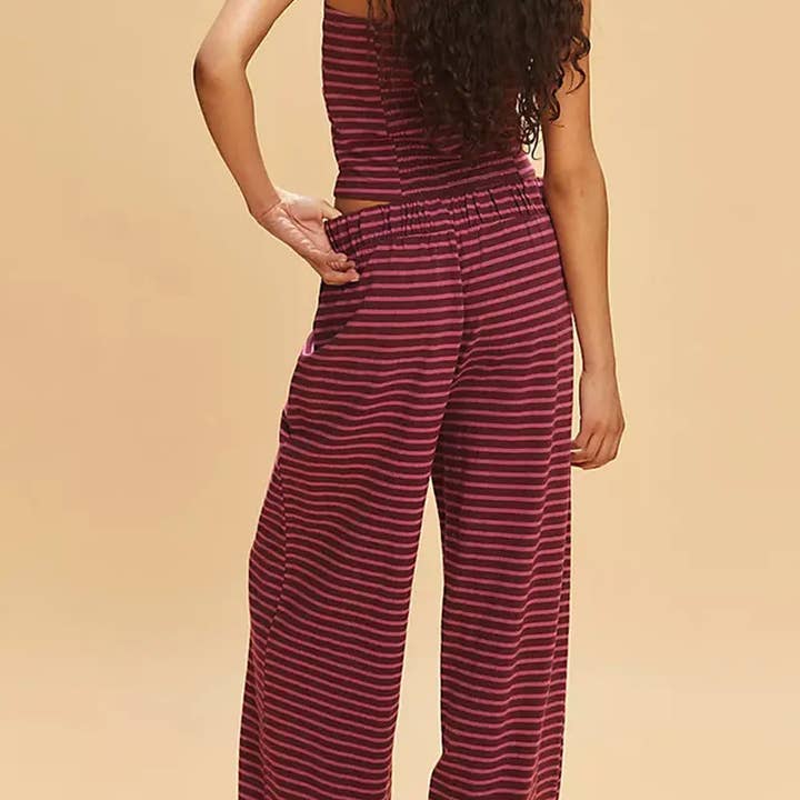 safistyle - Wholesale Lounge Set - Women's - Strapless Striped Casual Top Set3