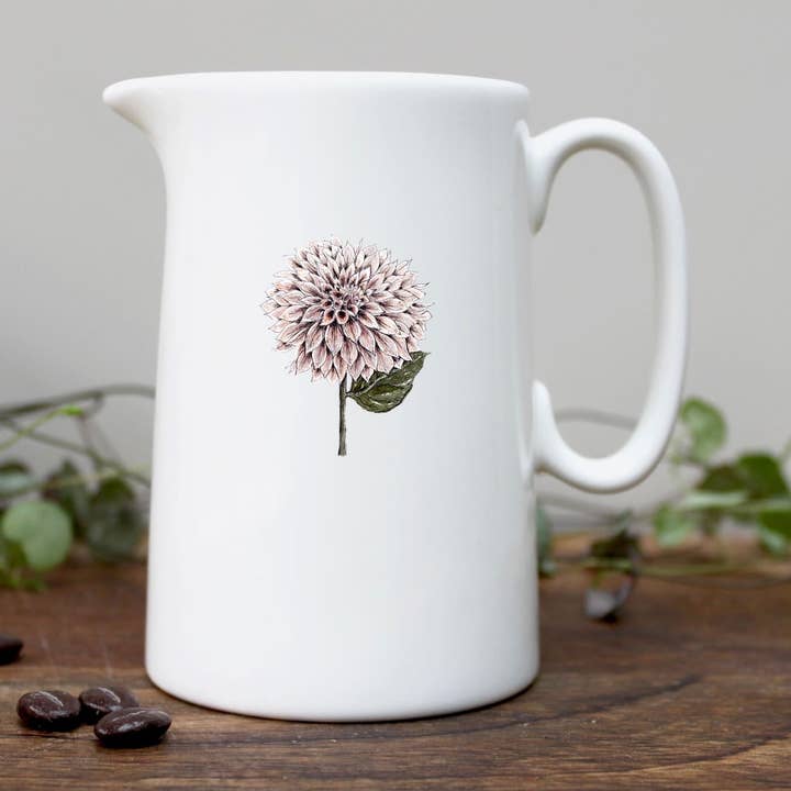 Dahlia Fine Bone China Half Pint Jug in a Gift Box for wholesale by Toasted Crumpet