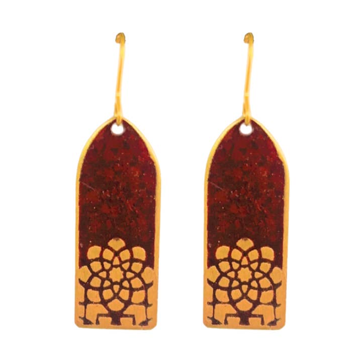 Pia earrings, berry for wholesale by Daughters of the Ganges