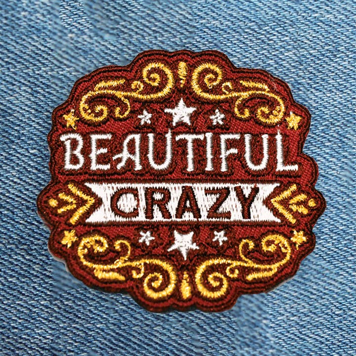 Beautiful Crazy Embroidered Patch - Red for wholesale by Rootin' Tootin' Tees