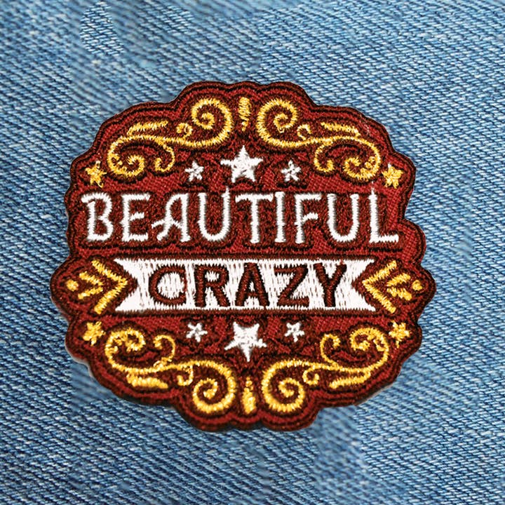 Beautiful Crazy Embroidered Patch - Red for wholesale by Rootin' Tootin' Tees
