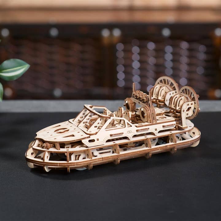 Ukidz LLC - Wholesale DIY Craft Kit - UGears Rescue Hovercraft -Wooden 3D Puzzles - DIY