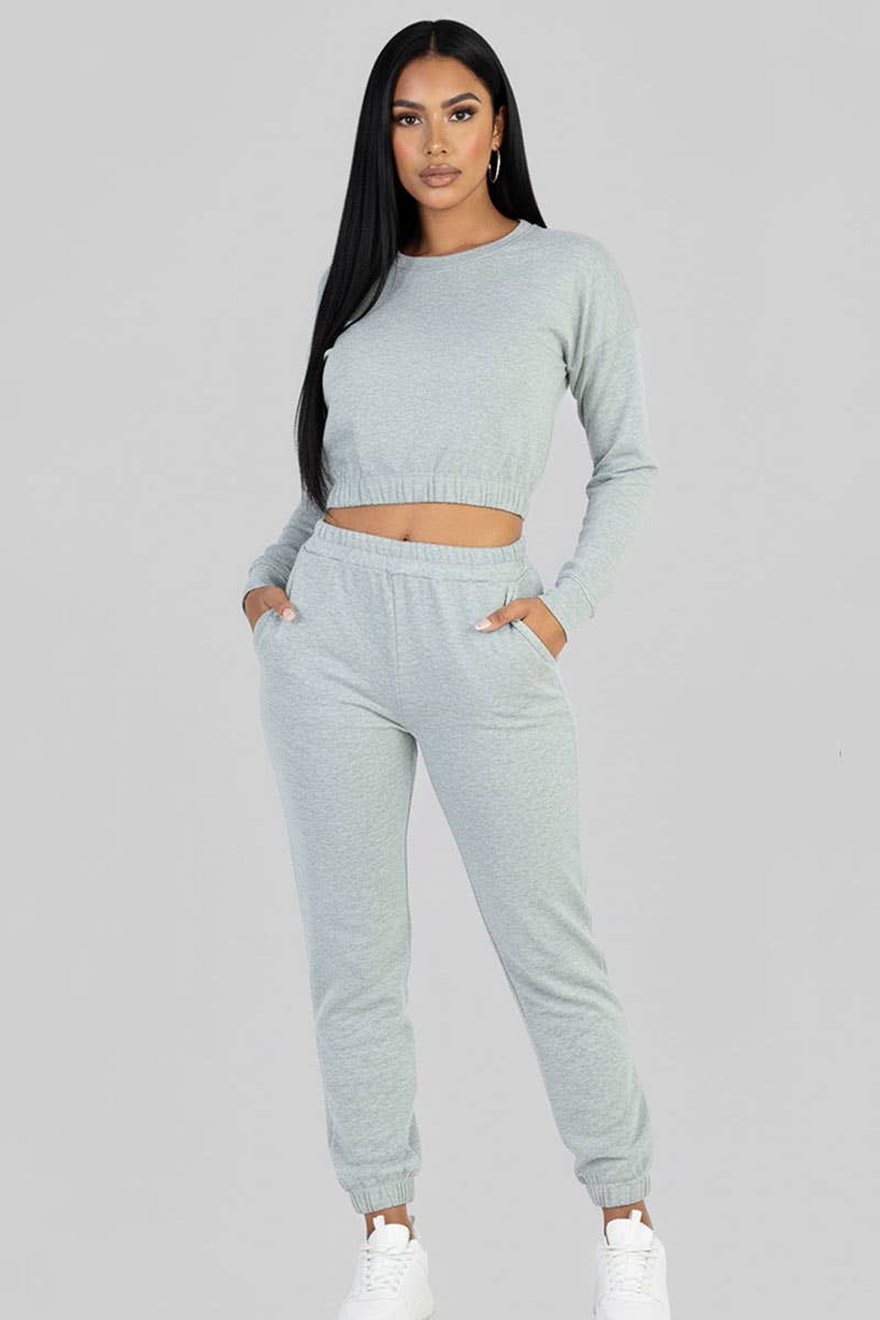 CAPELLA APPAREL - Wholesale Lounge Set - Women's - French Terry Elastic Waist Pullover & Joggers Set3