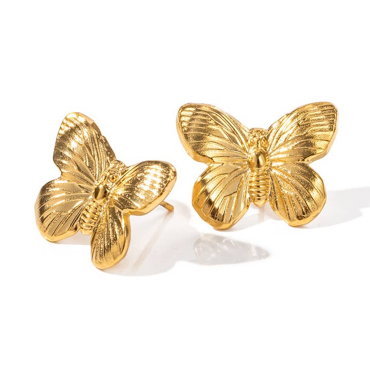 Golden Butterfly Earrings for wholesale by LOUIZ