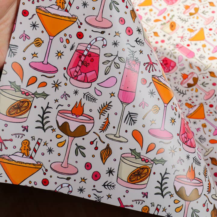 Freya Niamh - Wholesale Wrapping Paper Roll - Christmas Cocktails Christmas Wrapping Paper1