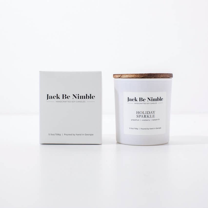 Jack Be Nimble Candles - Vente Bougies de voyage - 5.5 oz Holiday Sparkle • Bougie de soya parfumée de Noël0