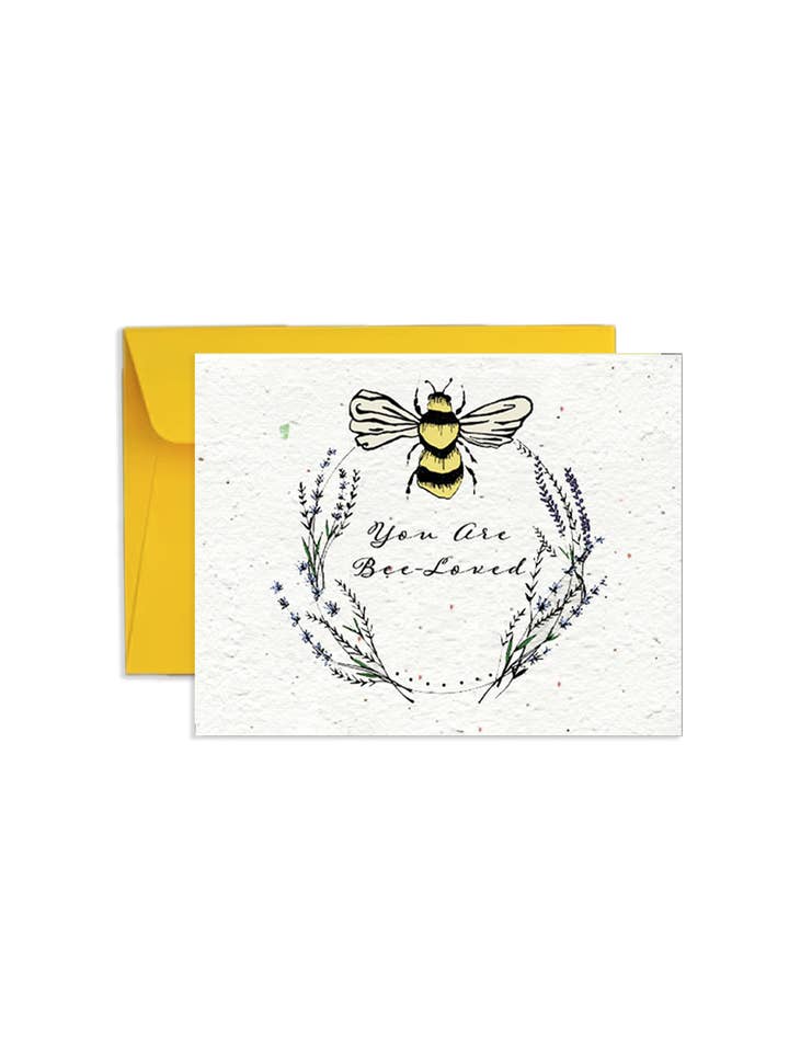 Bee-Loved Blooms Wildflower Seed Greeting Card for wholesale by Artsy Em