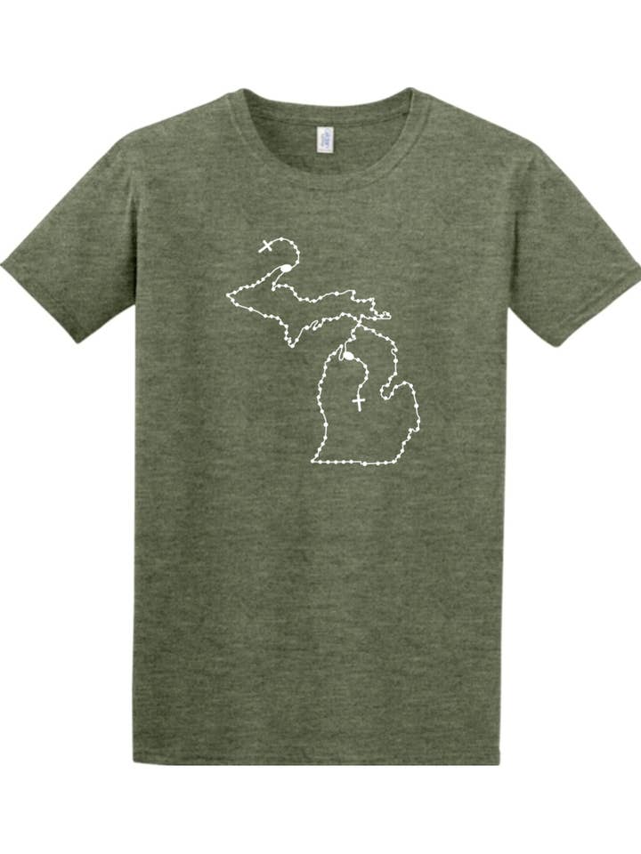Sock Religious - Wholesale Screen Printed T-Shirt - Unisex - Michigan Rosary Catholic Adult T-shirt5