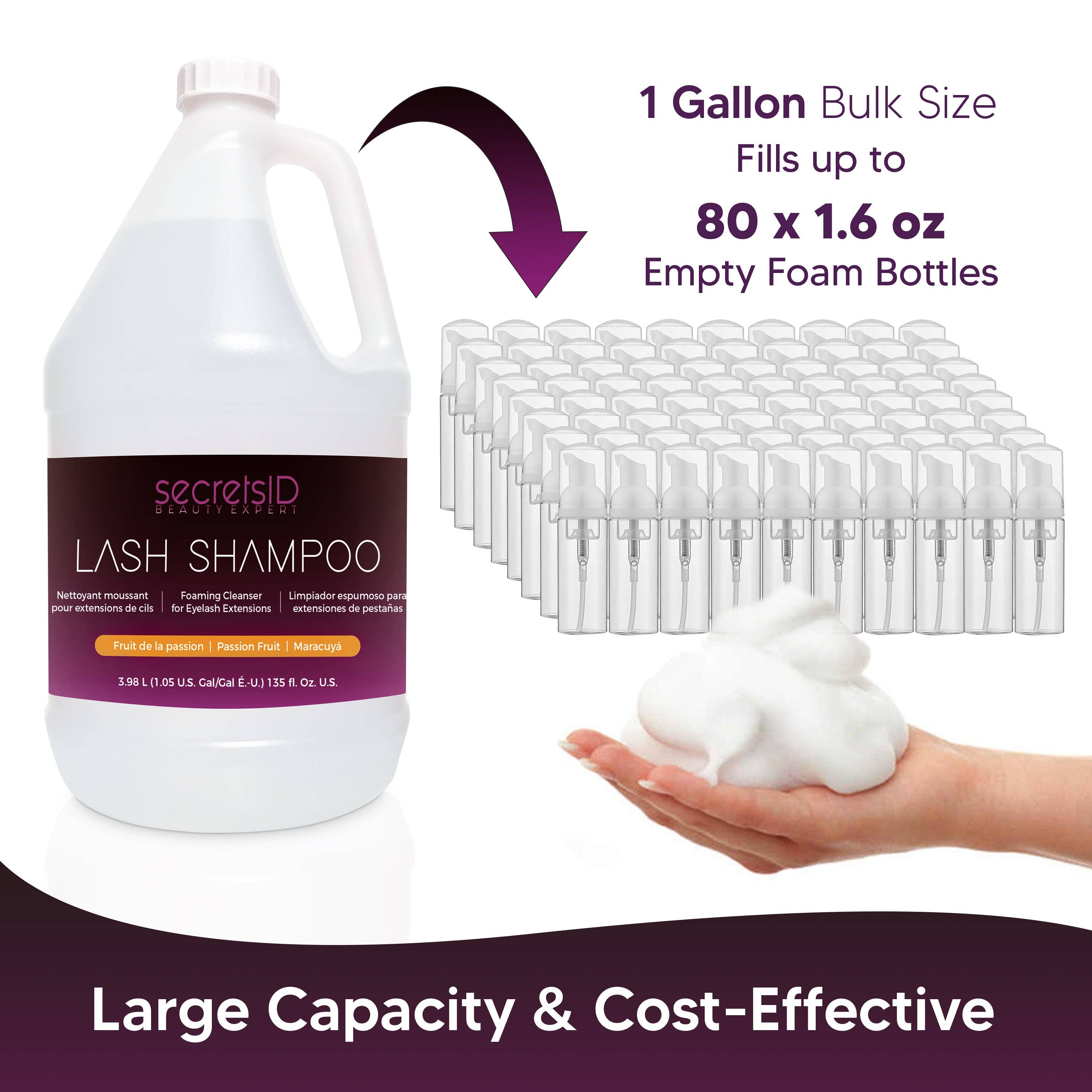 SecretsID - Wholesale Eyelash/Brow Serum - Foaming Lash Shampoo Bulk 1 Gallon Size - Passion Fruit Scen1