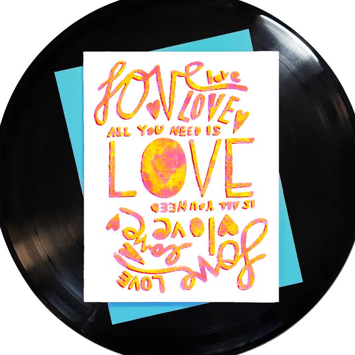 Alt du behøver er kærlighed kærlighed er alt hvad du behøver lykønskningskort for engroshandel hos Foreignspell