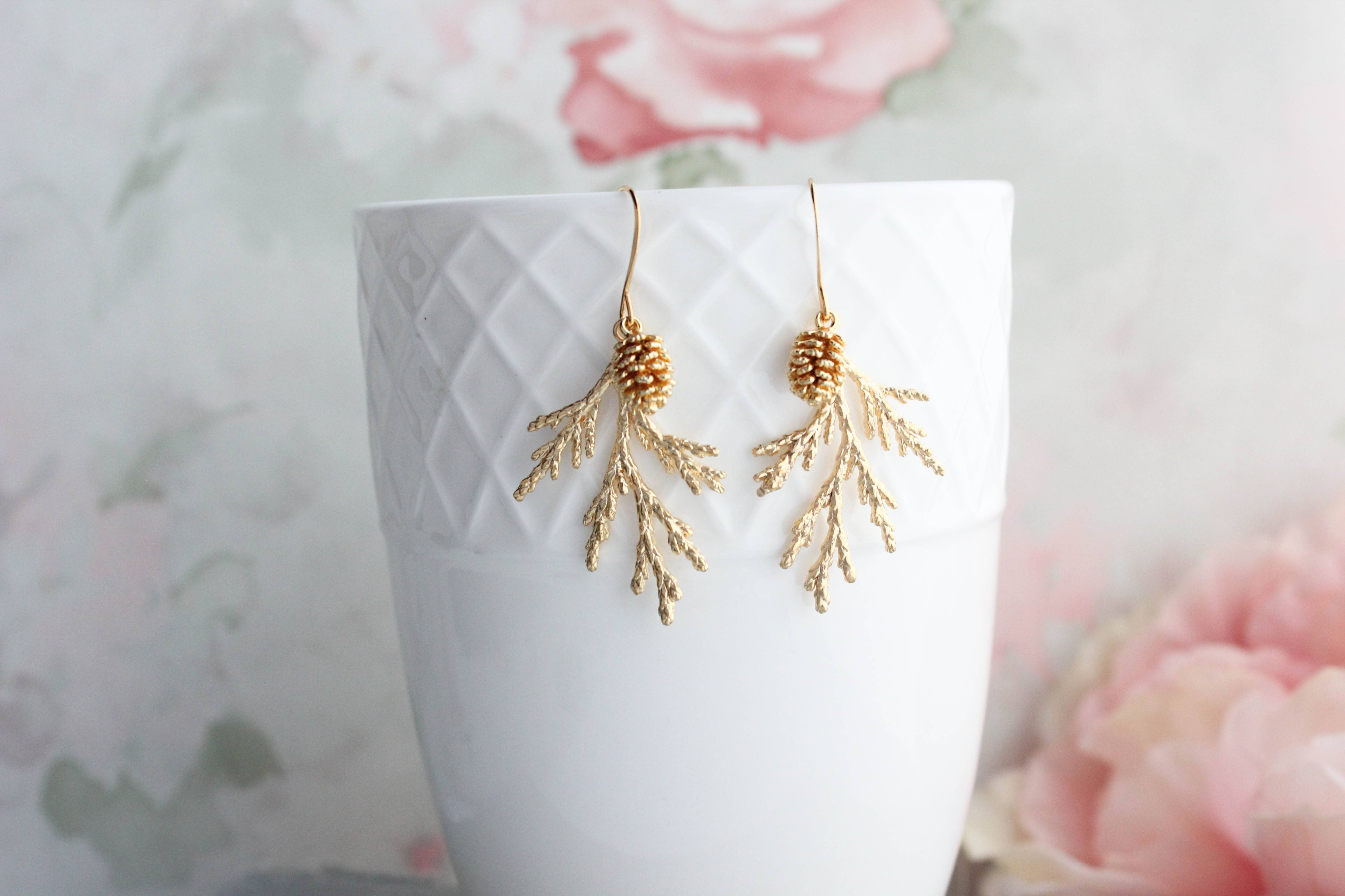 A Pocket of Posies - Wholesale Dangle Earrings - Cedar Earrings | Branch Earrings | Unique Gold Earrings4
