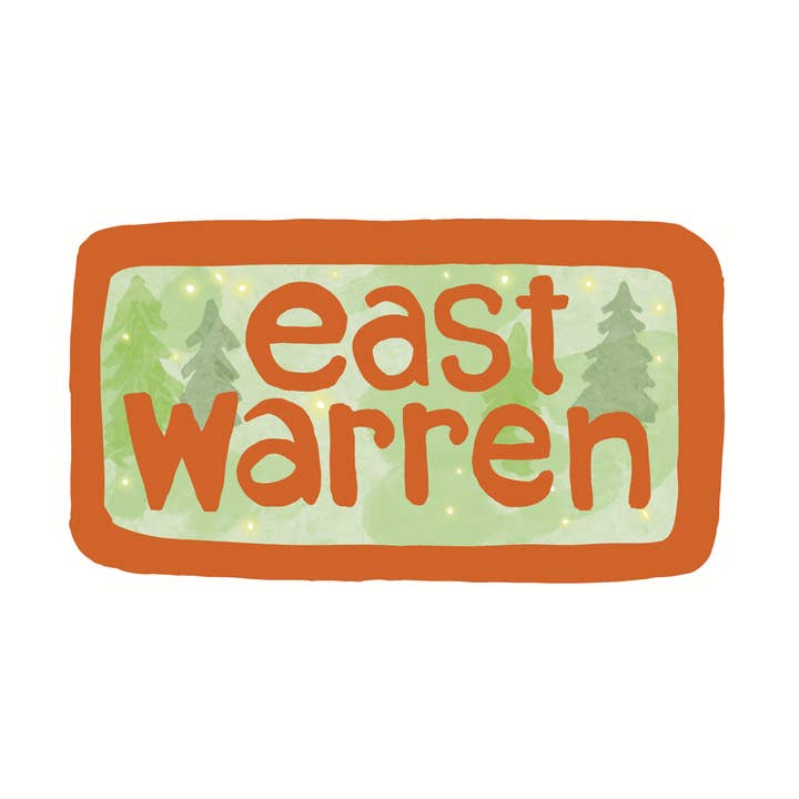 Destination: East Warren, Vermont - magnet eller klistermärke för wholesale av Hudson Illustration Co - About Town Co