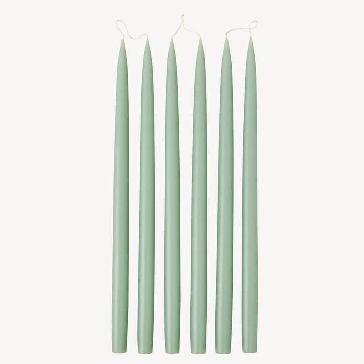 Låda med 6 ljus - Taper 45 - Salviagrön för wholesale av Candle Flair