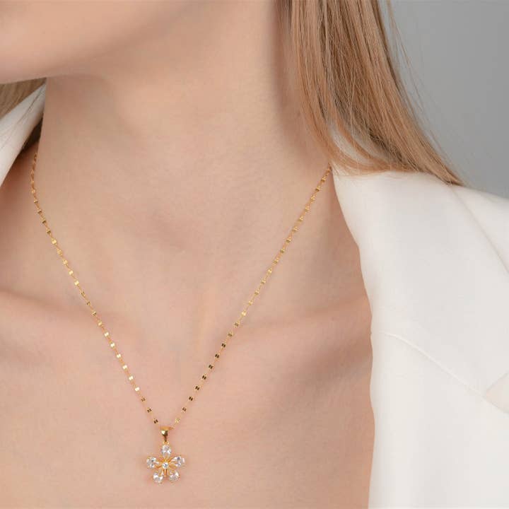 Schmuckgroßhandel – wholesale Pendant/charm necklace – Sakura Flower necklace | 925 sterling silver2