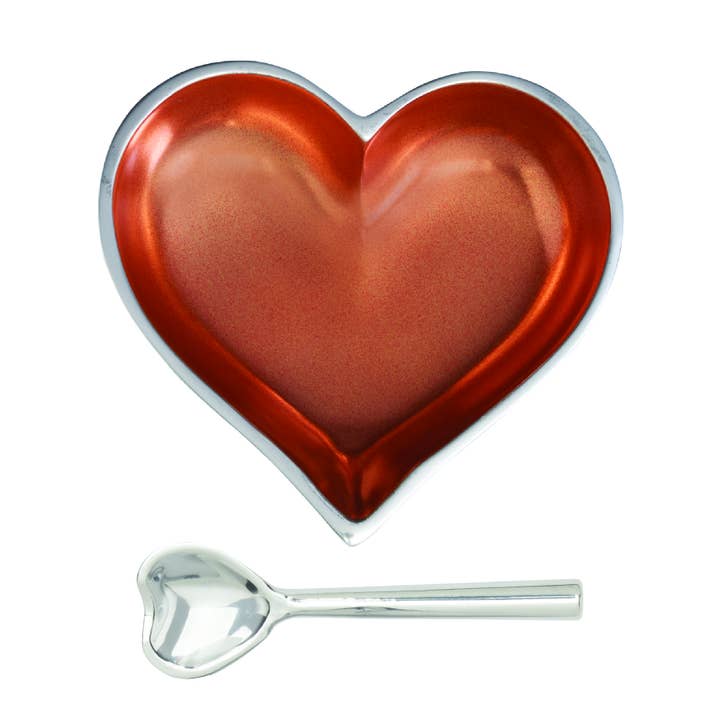 Inspired Generations - Wholesale Decorative Tabletop Object - November Topaz Orange Birthstone Heart with Heart Spoon