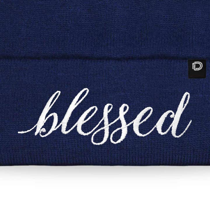 Dalix - Wholesale Beanie - Women's - Dalix Embroidered Blessed Beanie Cap Cuffed Knit Hat Women32