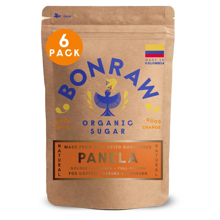 Bonraw Foods – wholesale Socker – Bonraw Organic Panela Socker 200g x 6 (Rå torkad sockerrörssaft)
