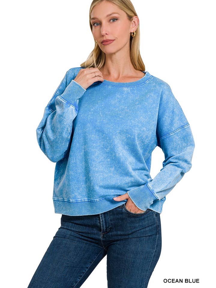 42POPS – Großhandel Sweatshirt – Damen – , French Terry Gewaschene Crop Pullover Kollektion17