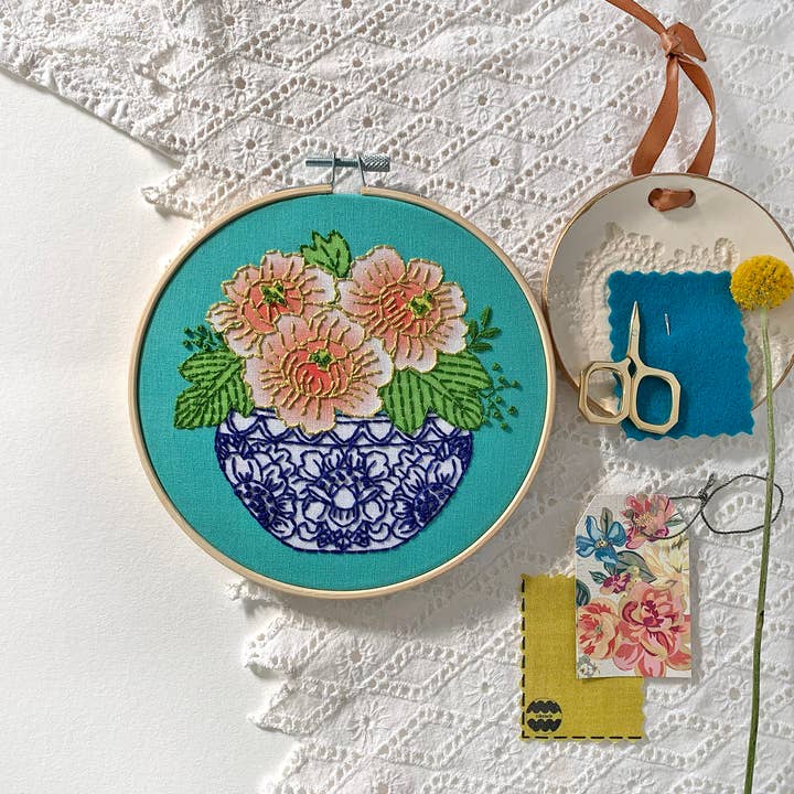 Rikrack - Wholesale Embroidery/Cross Stitch Supplies - Peony Embroidery Kit4