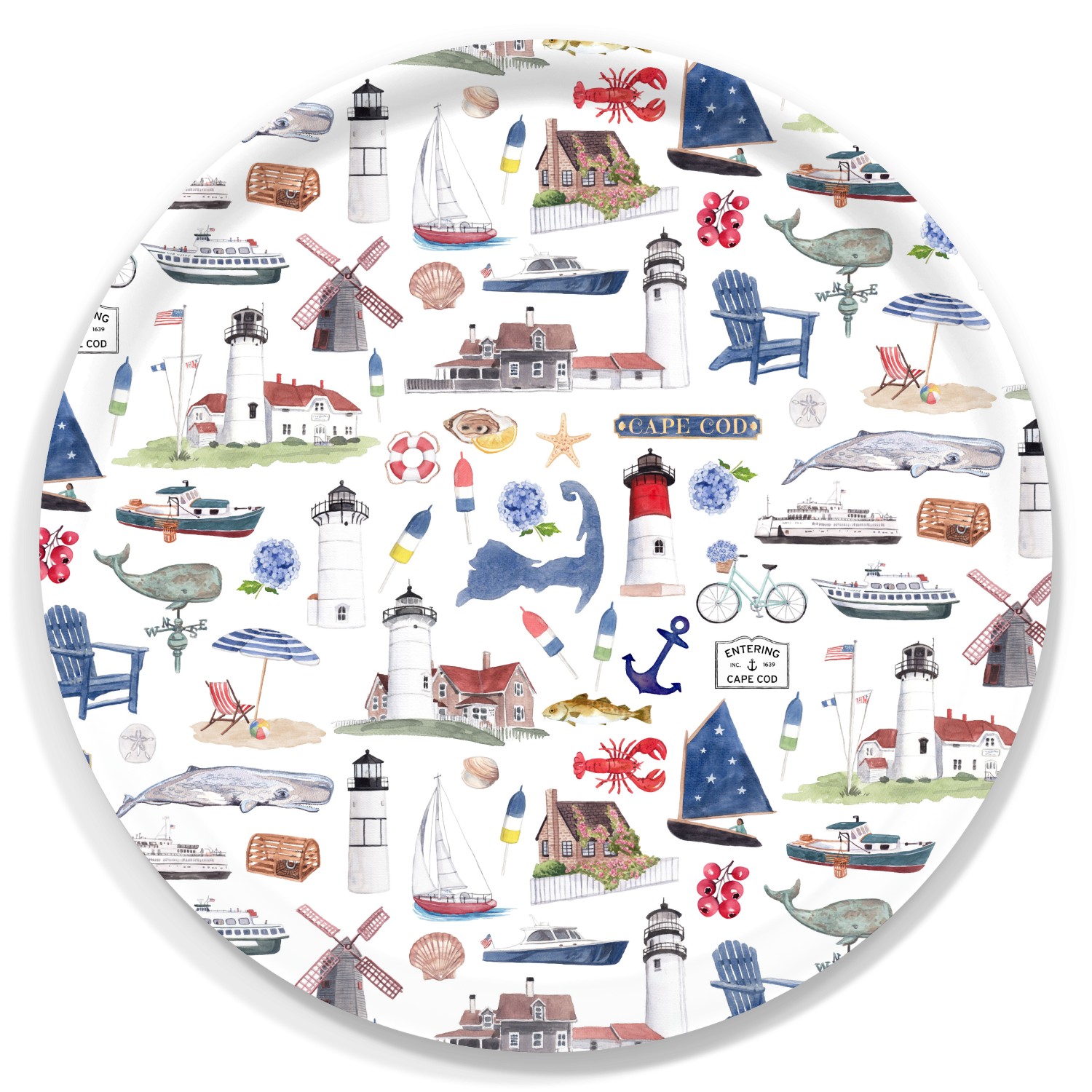 The Muddy Dog – wholesale Decorative tray – Cape Cod Forever! Serving Tray: Three Sizes1