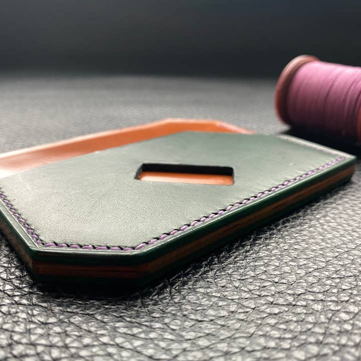 Newton Cardholder Whiskey Shell Cordovan Compact Cardholder for wholesale by Leather Compositions