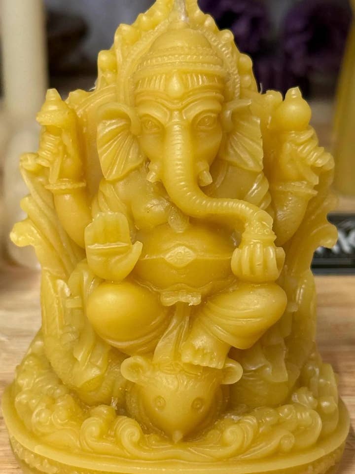 Handmade Ganesha Beeswax Candle | Molded Ganesha Statue for wholesale by Namaste Home