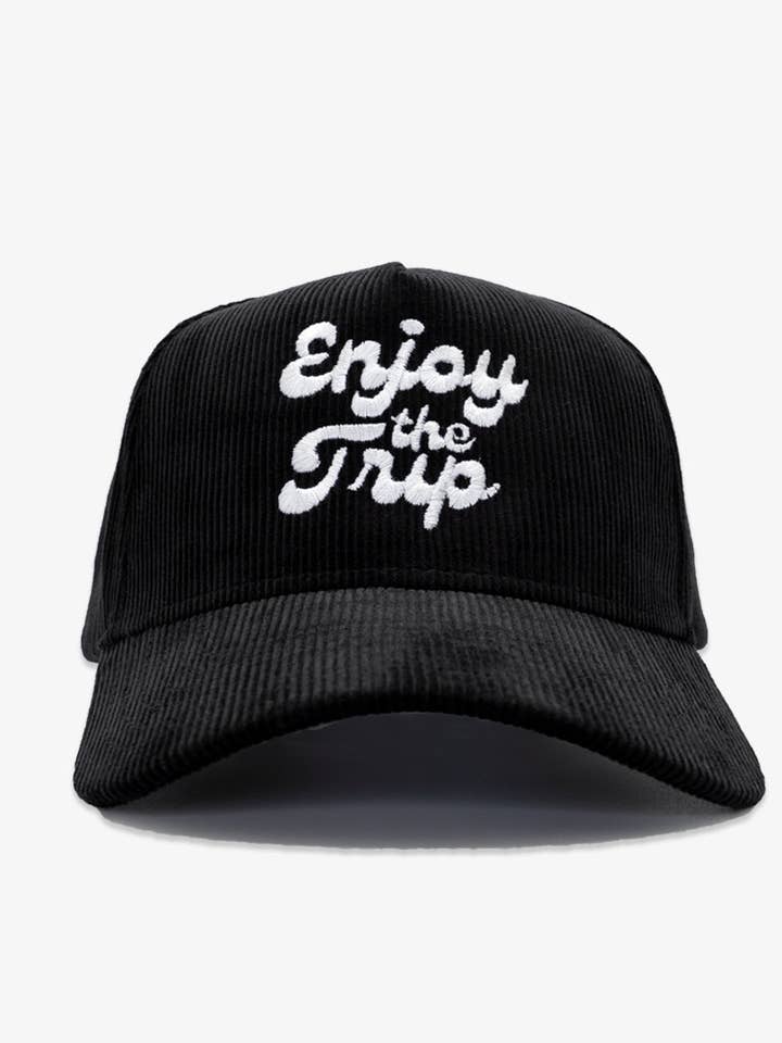 Enjoy the Trip 5-Panel Cord Snapback - Black for wholesale by Dipped®