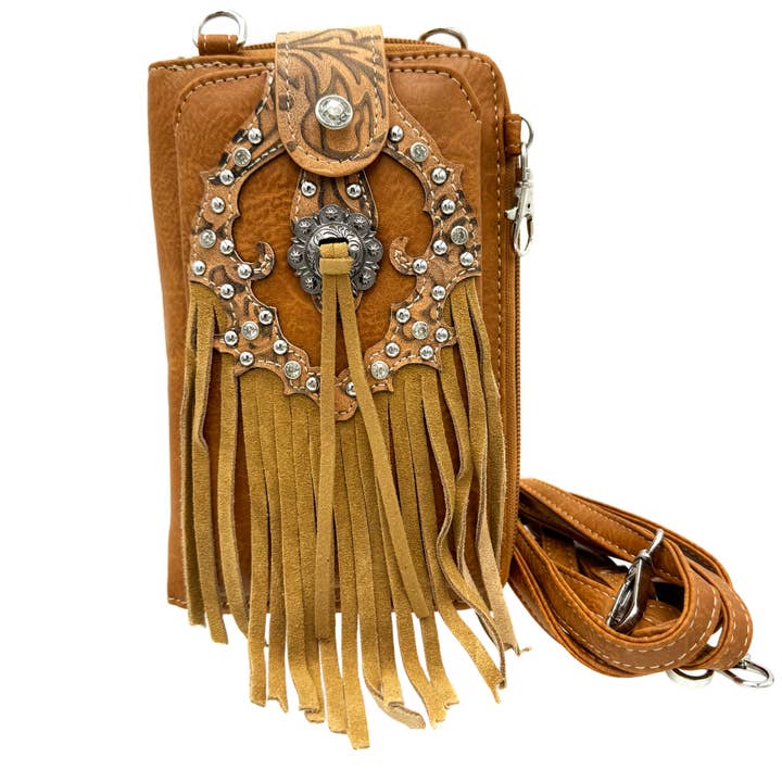 Lunar Deer – wholesale Phone wallet – women's – Western Fringe Women's Crossbody Phone Wallet