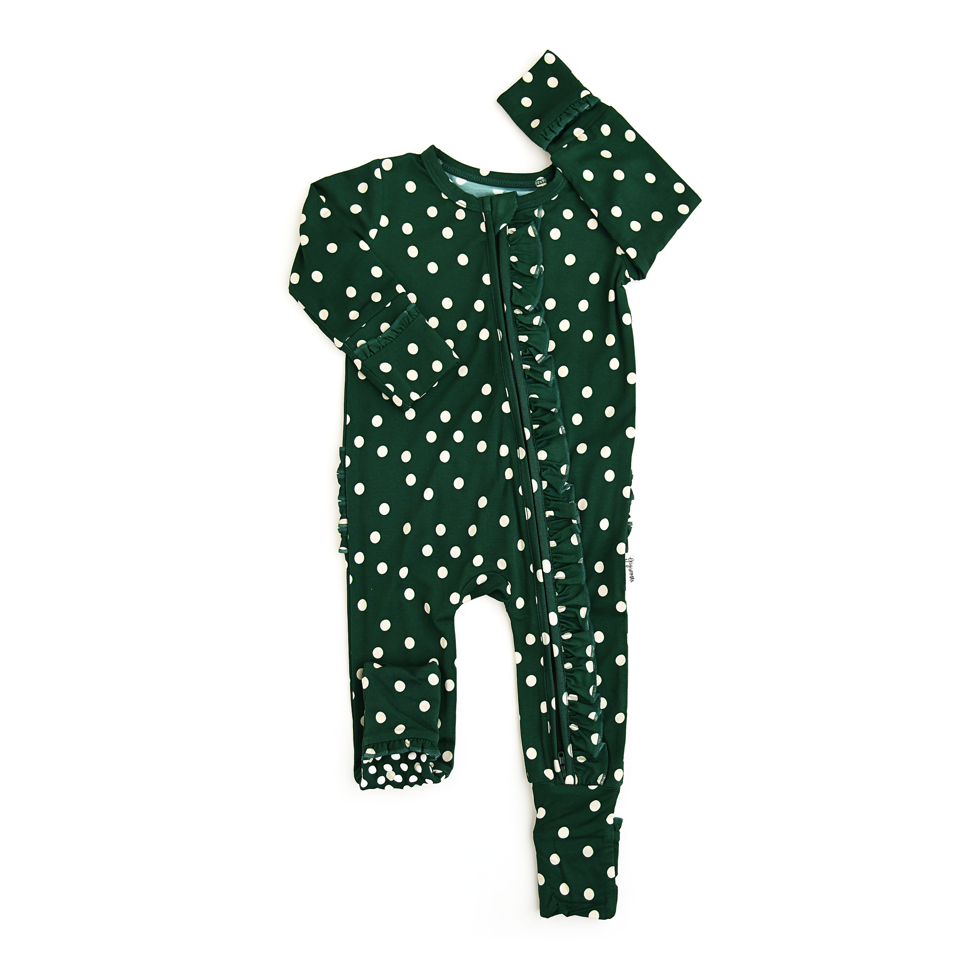 Gigi and Max - Wholesale Jumpsuit - Baby - Dottie RUFFLE ZIP christmas bamboo baby one piece outfit4