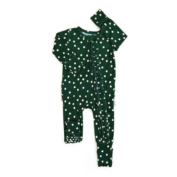 Gigi and Max - Wholesale Jumpsuit - Baby - Dottie RUFFLE ZIP christmas bamboo baby one piece outfit4