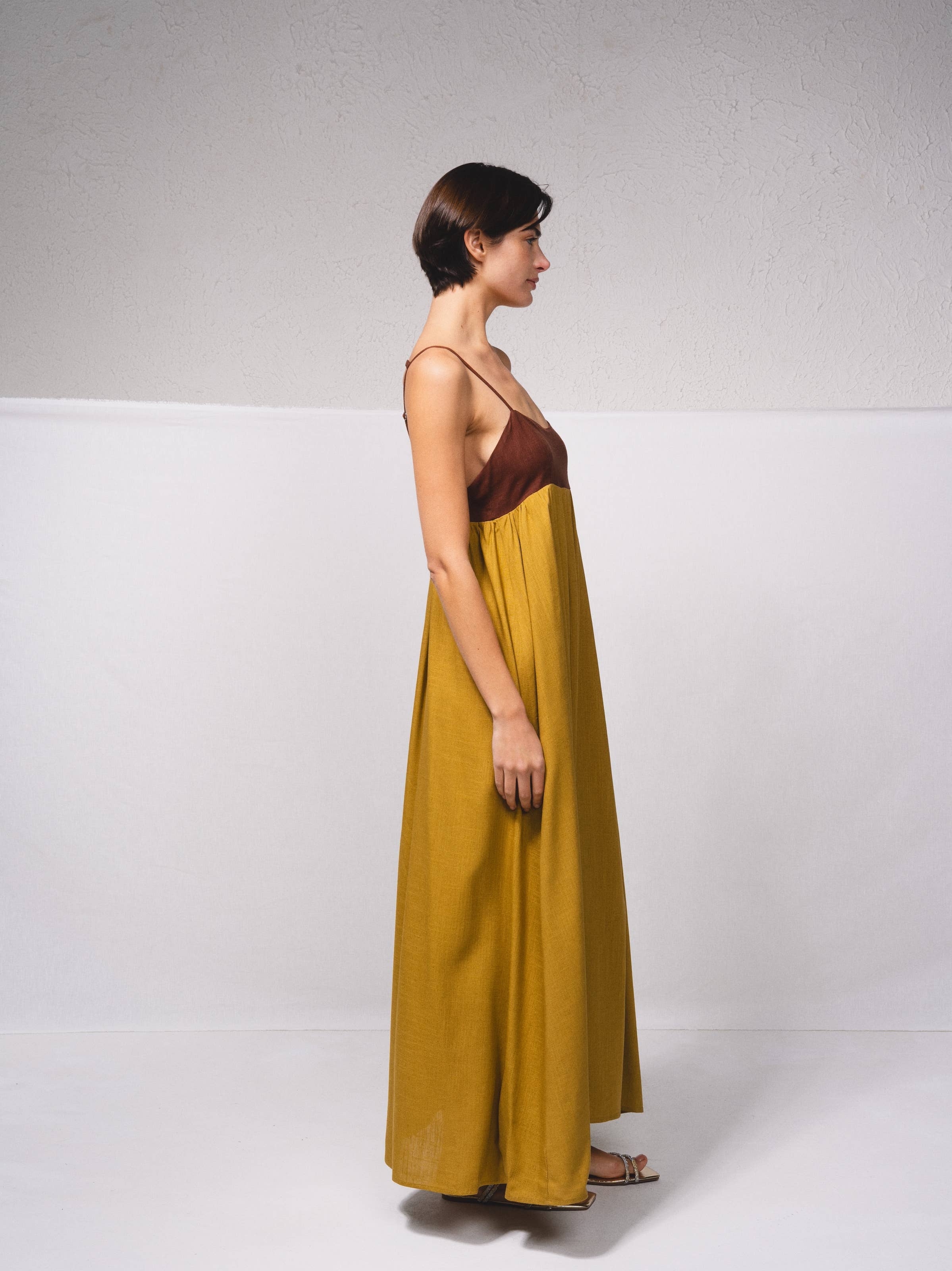 SMF – Engroshandel Kjole - Dame – Lang kjole med kontrasttop1