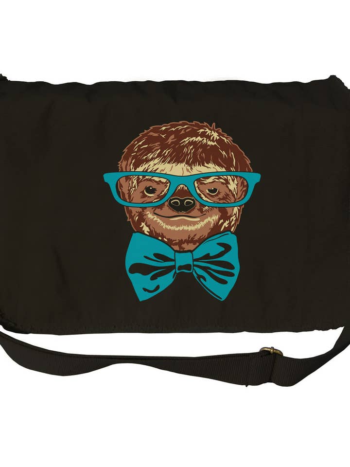Glasögon och Bowtie på en lättja Messenger Bag för wholesale av Boredwalk