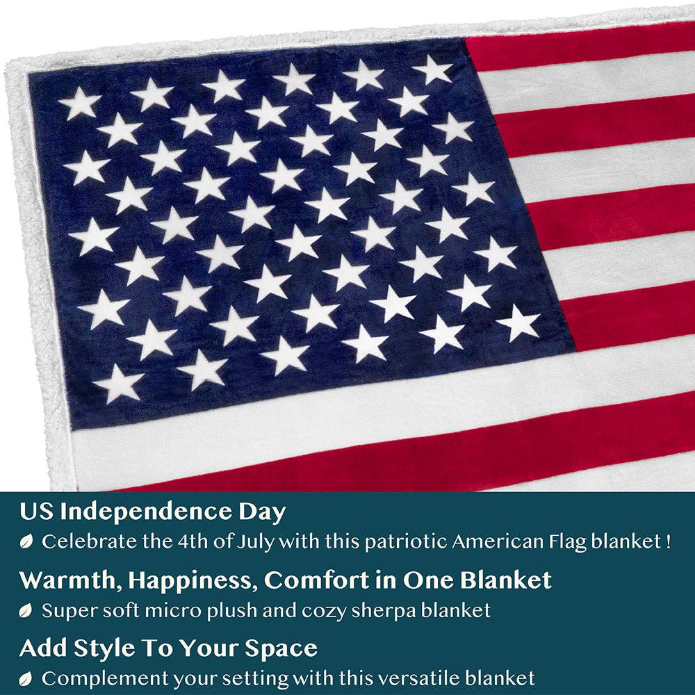US Flag Patriotic Throw Blanket for wholesale on Faire8