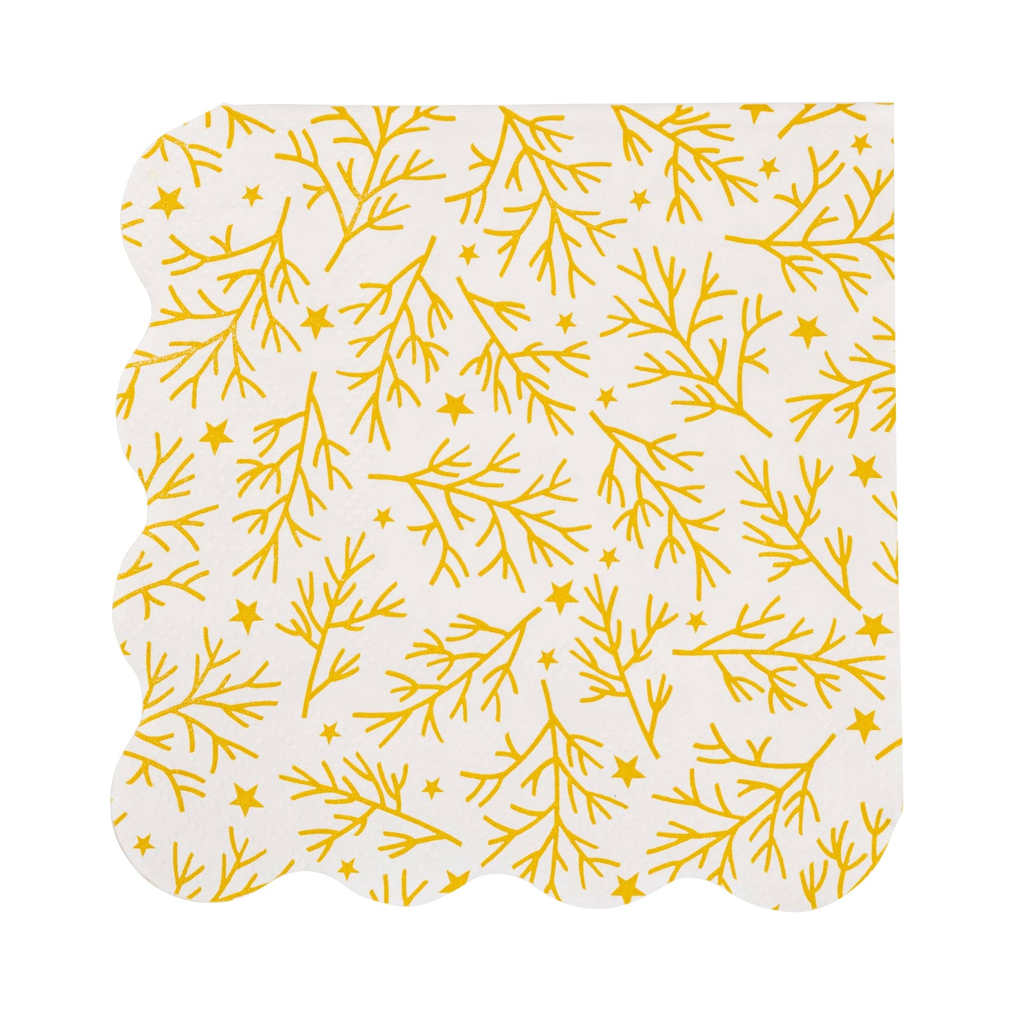 My Mind’s Eye - Wholesale Disposable Napkin - PLNP1767 - Foiled Sprigs and Foliage Cocktail Napkin2