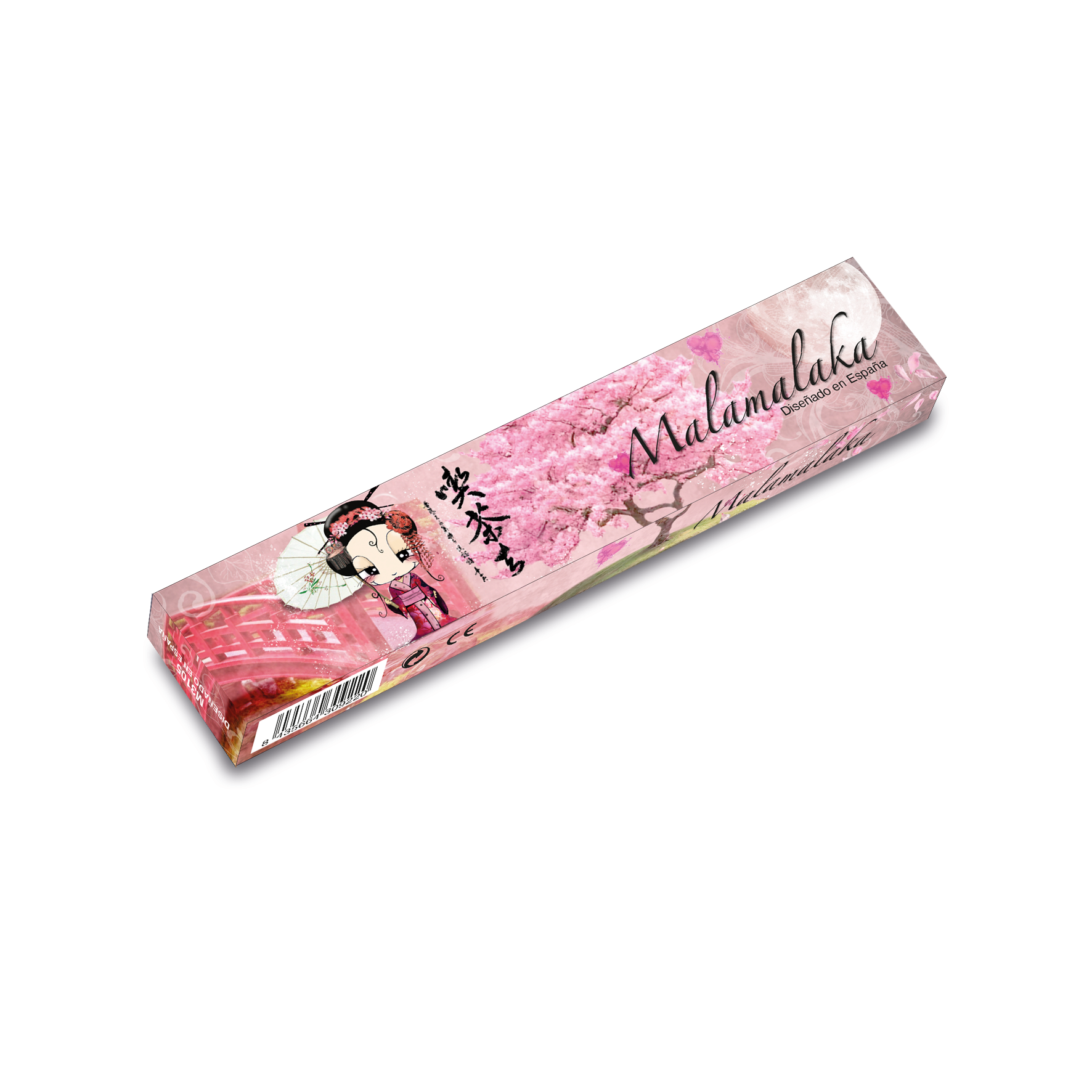 Cuatrogotas - Vente Éventails pliants en papier/festifs - Éventail Malamalaka, en bois naturel GEISHA. Réf-M31054