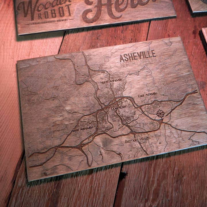 Customizable Wooden Postcards - Local Map for wholesale by Rad Werx Design