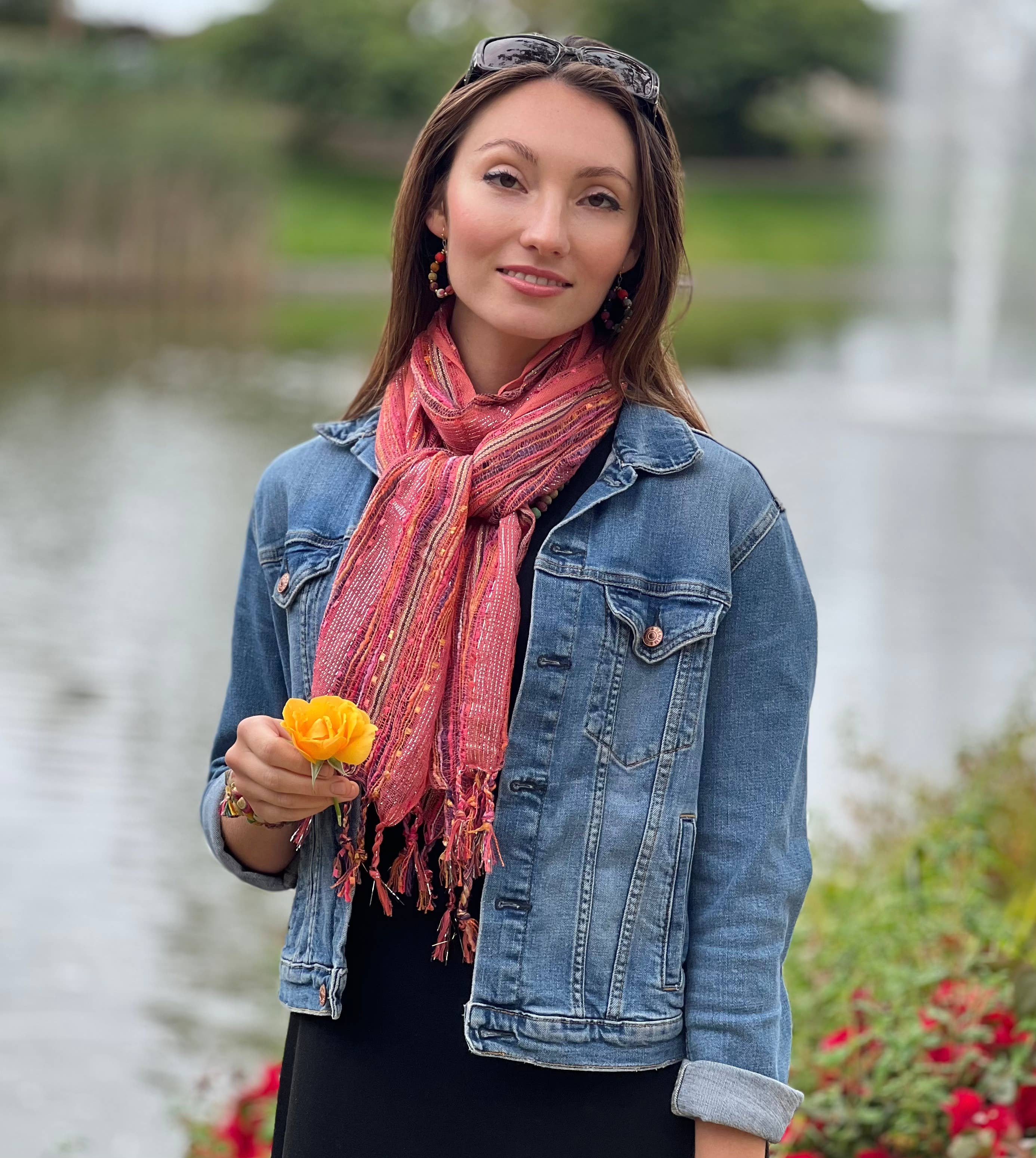 Humble Hilo – wholesale Scarf – Women's – Humble Hilo Multicolored Thread Artisan Scarf26