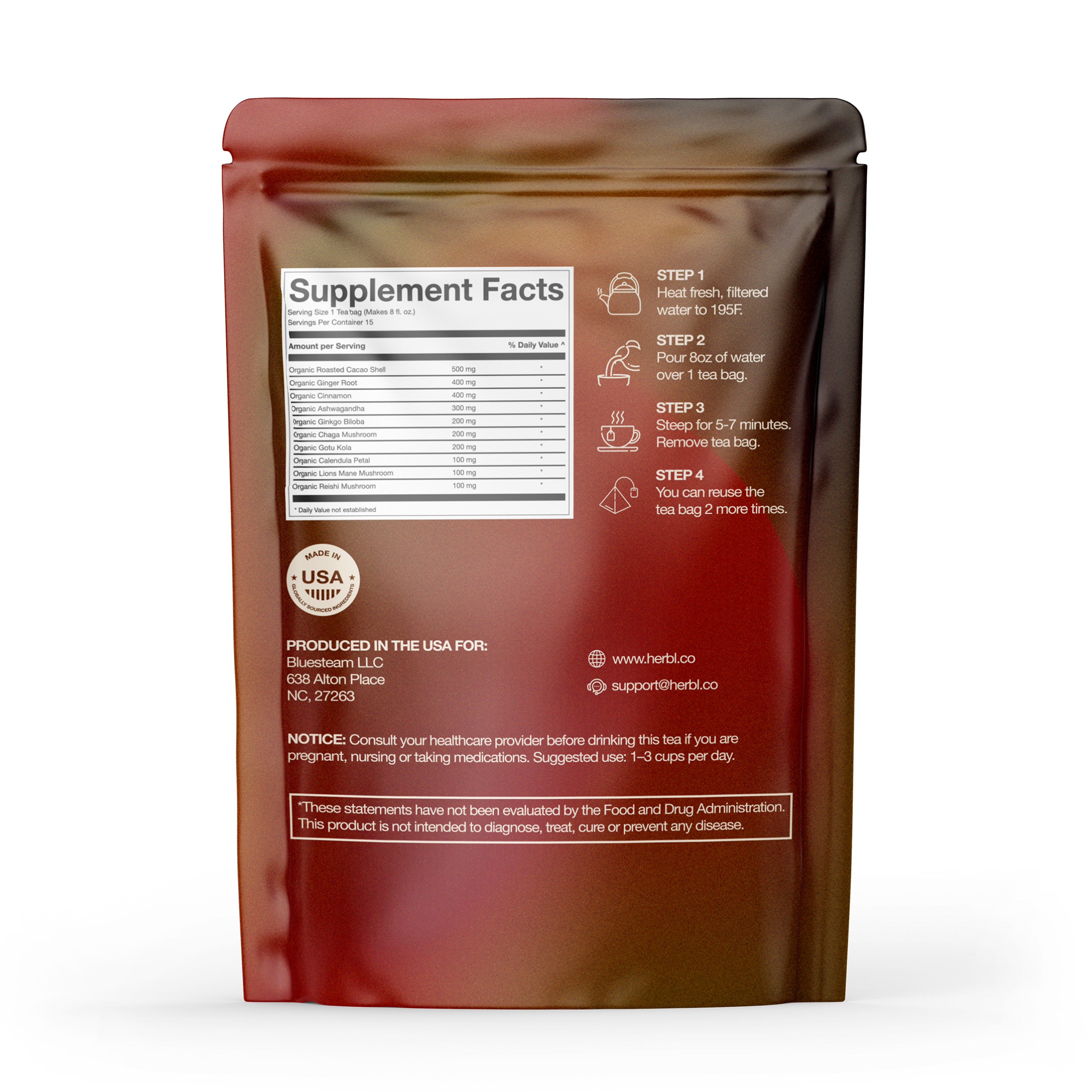 herbl – wholesale Health/detox tea – Brain Boost Mushroom Tea6