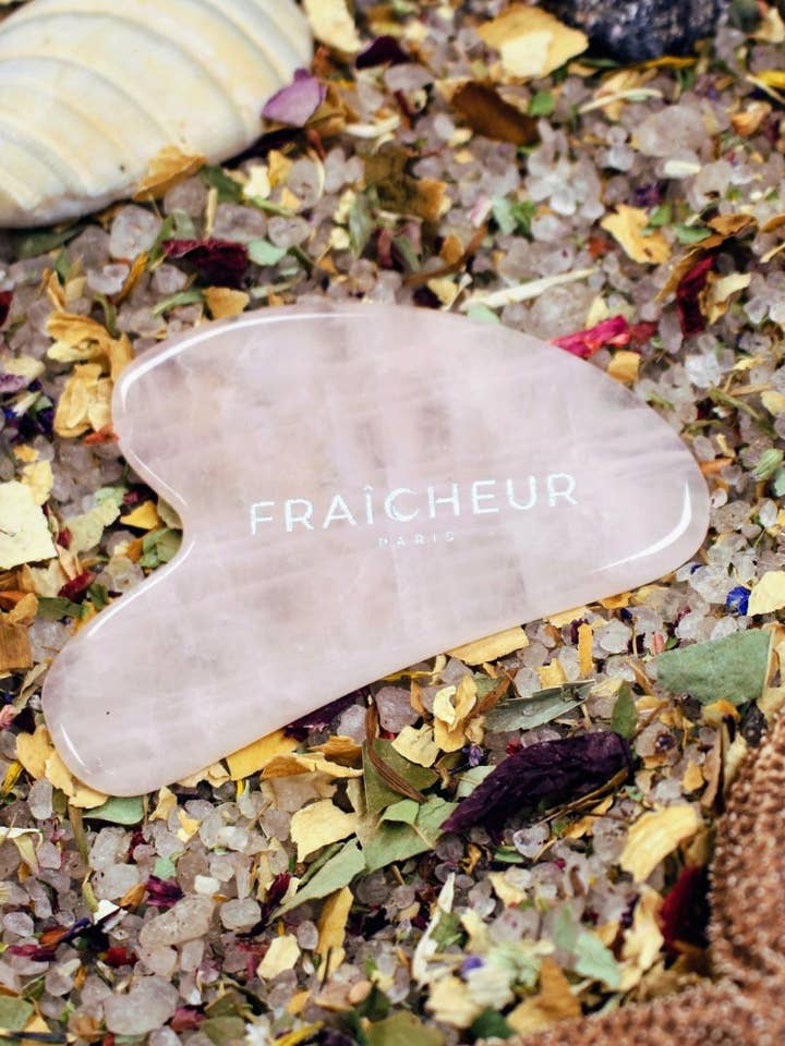 Fraîcheur Rose Quartz Gua Sha for wholesale by Ethereal Elegance Aromatics