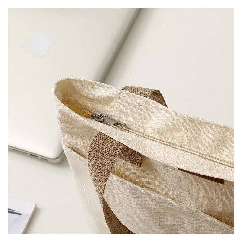 FurDecoration - Wholesale Tote Bag - Women's - Stylish Color Block Canvas Tote - Large Capacity3