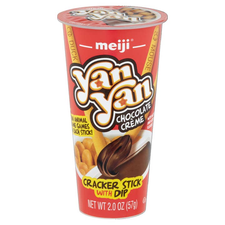 Long Island Candy Factory - Vente Friandises enrobées de chocolat - Bâtonnets à tremper Meiji Yan Yan Crème au chocolat 10 unités 2 onces Présentoir