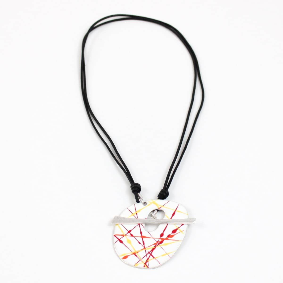 Sylca Designs - Wholesale Pendant/Charm Necklace - White & Red Splash Lea Pendant0