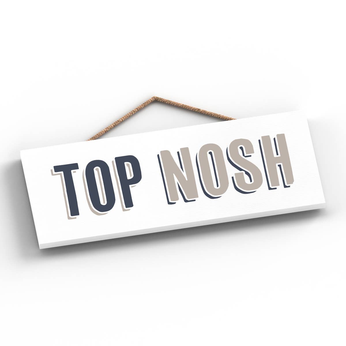 Vivid Squid Wholesale – wholesale Sign – P3414 - Top Nosh Modern Grey Typography Home Humour Wooden H1