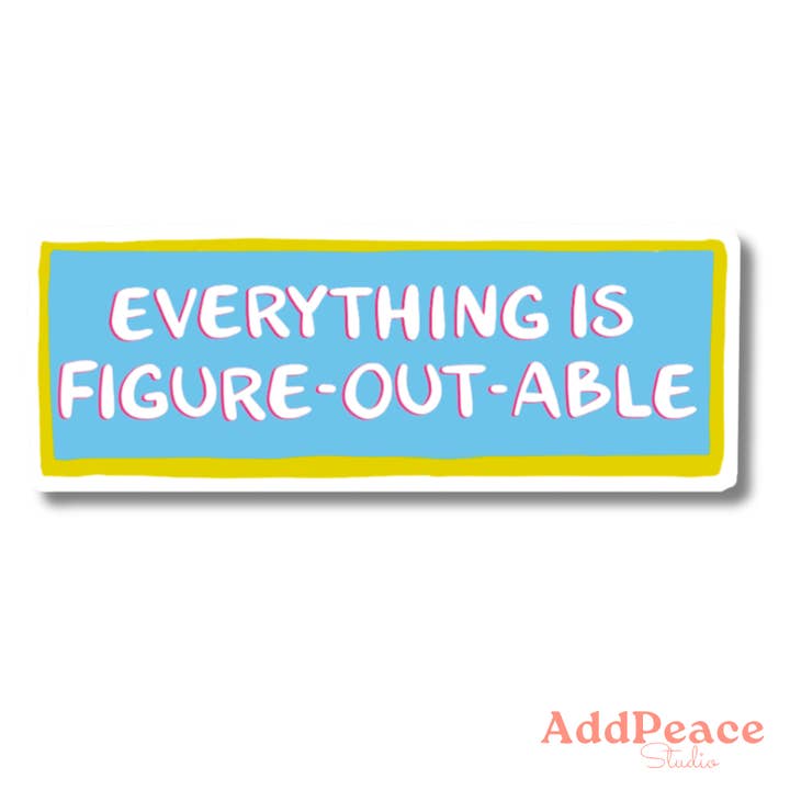 Autocollant d'affirmation positive « Tout peut être résolu » pour la vente par AddPeace Studio