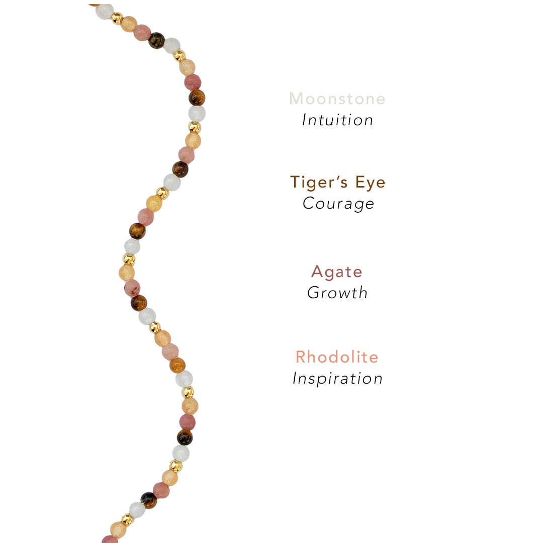 Lotus and Luna - Venta al por mayor Pulsera de cuentas - Pulsera en capas de 2 mm de Coraje + Crecimiento3