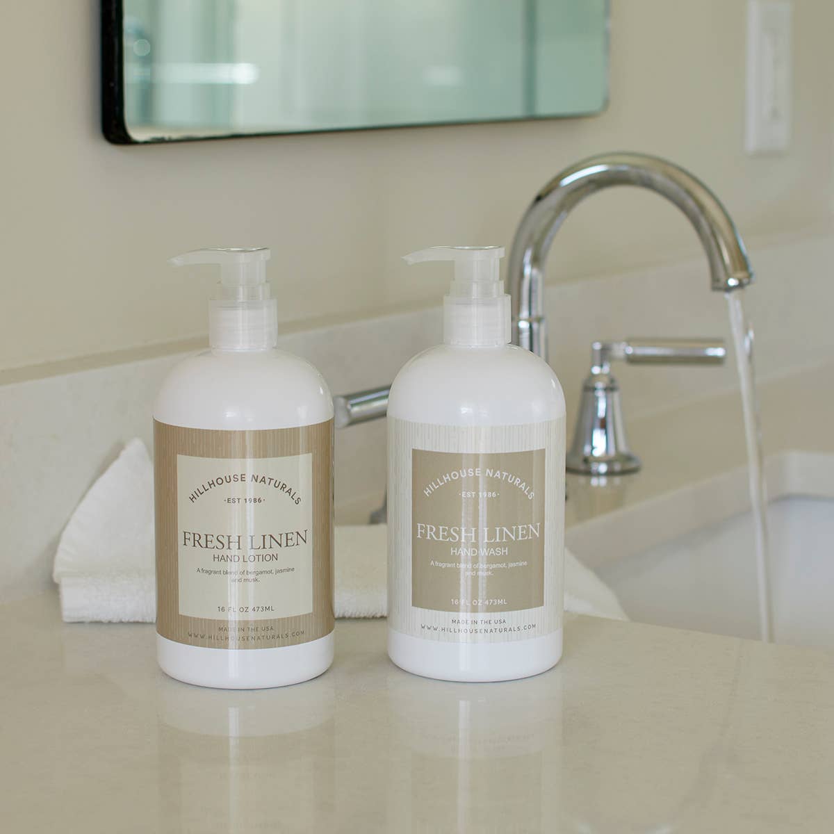 Hillhouse Naturals/Field+Fleur - Wholesale Hand Cream/Lotion - Fresh Linen Hand Lotion 16oz Ctn.61